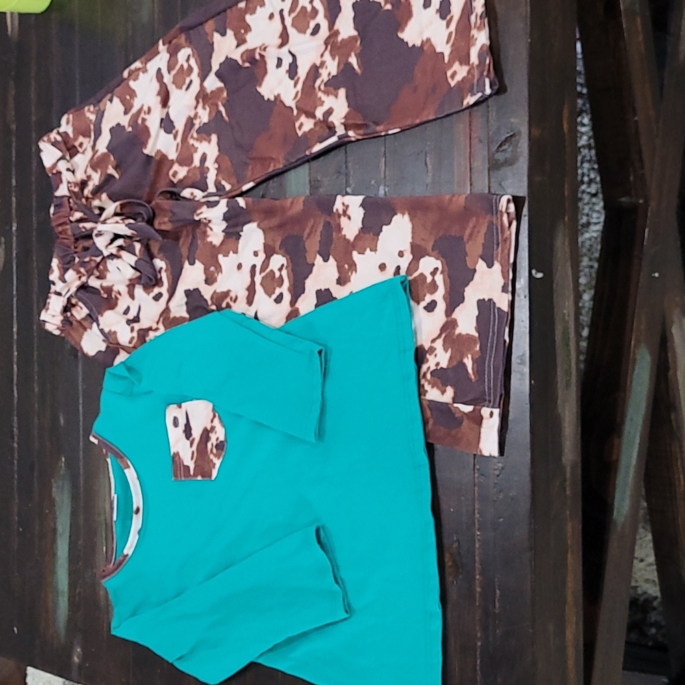 NEW, Cowprint Pant Set